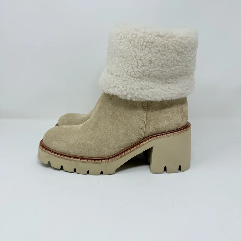 New Pedro Garcia Zarela Suede Shearling Ankle Booties Sz 8